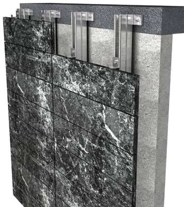 Front-to-back channel with welded back plate and up and down bracket