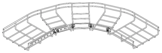 Long radius 90° horizontal bend