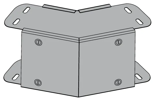 Bend 45° outside lid