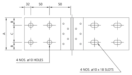 Horizontal adjustable splice plate