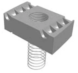 Channel nut with long spring