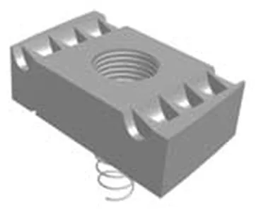 Channel nut with short spring