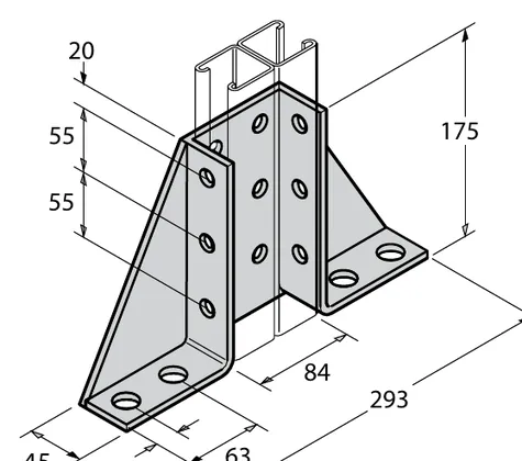 Double channel gusseted bracket