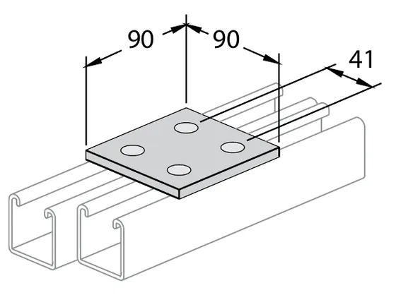 Square splice plate