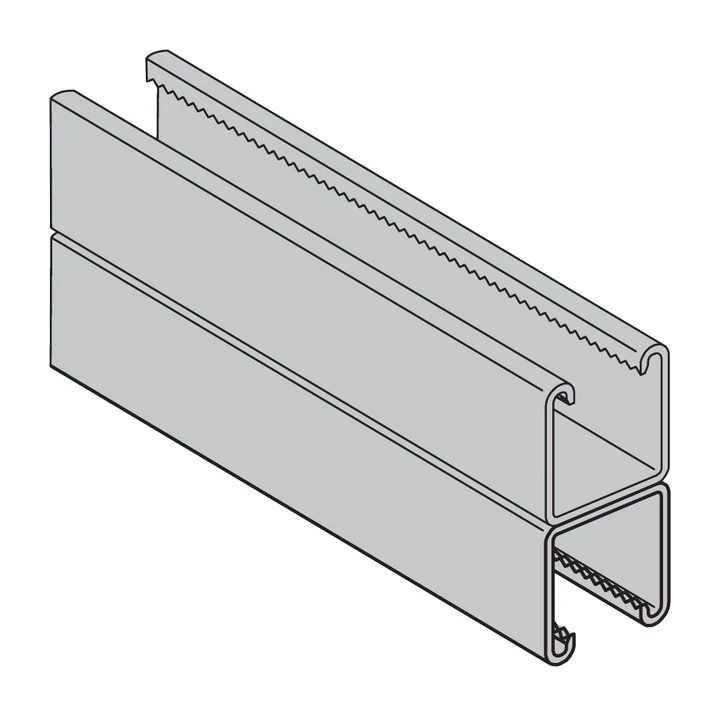 Toothed back-to-back channel