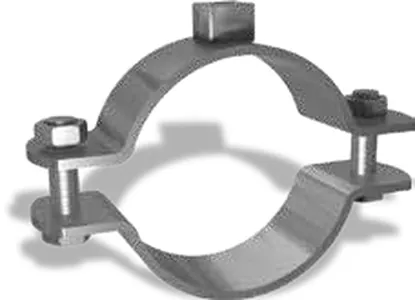 Split pipe clamp with standard nut M8, without rubber