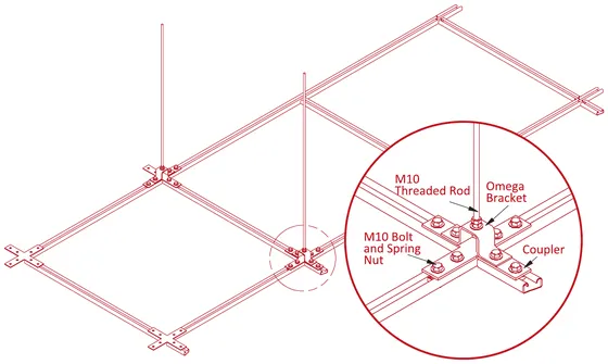 Back-to-back ceiling grid system