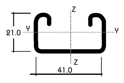C-channel 41 × 21 mm