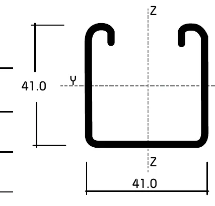 C-channel 41 × 41 mm
